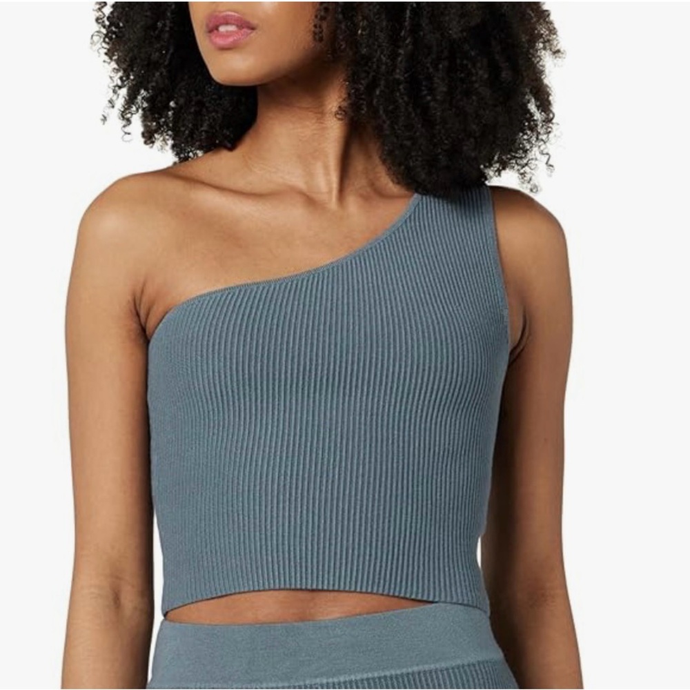 The Drop Women's Kofi Asymetrical Cropped Ribbed Sweater top
